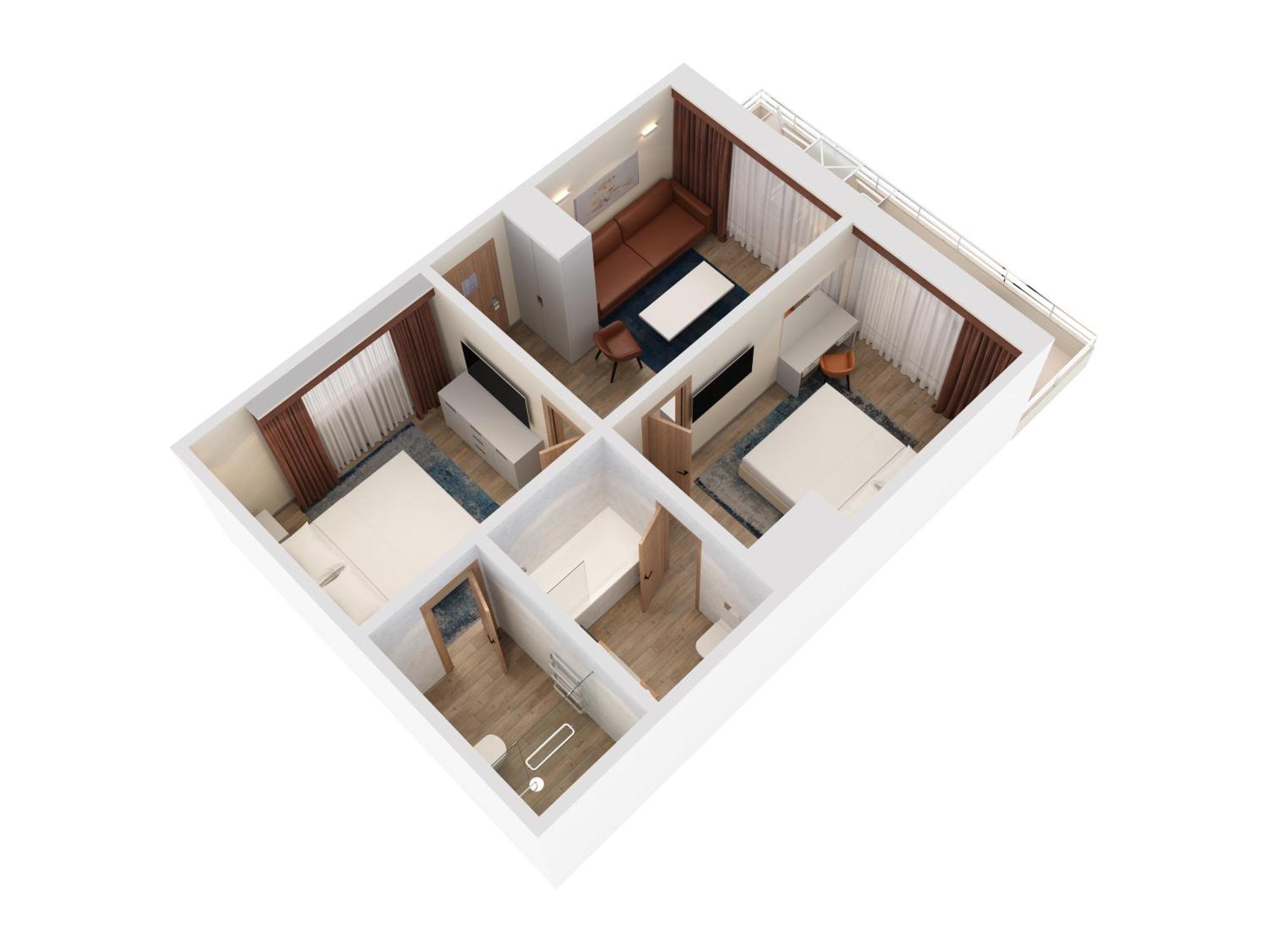 Hilton Rijeka Costabella Beach Resort And Spa Oda fotoğraf 3D floor plan