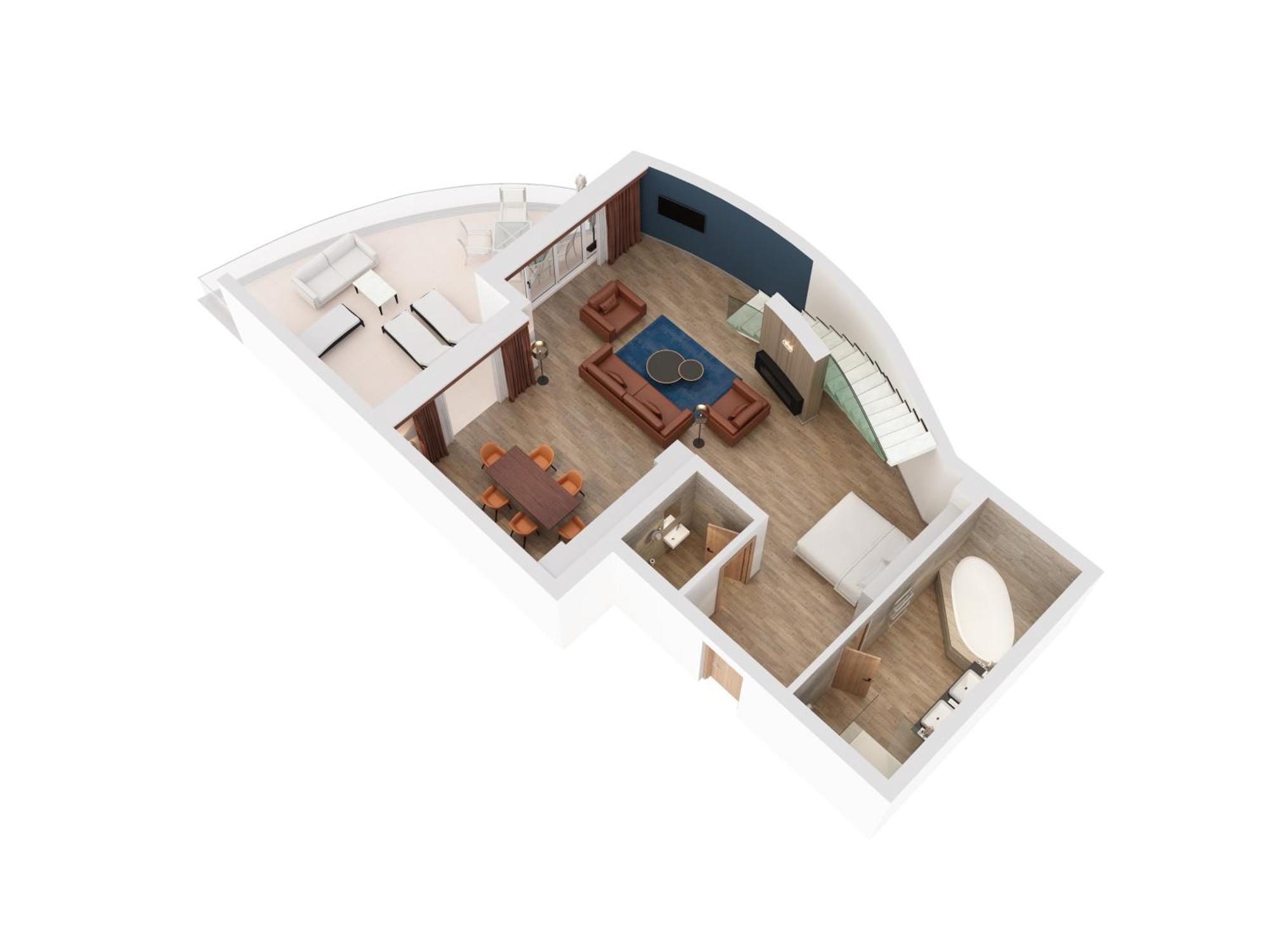 Hilton Rijeka Costabella Beach Resort And Spa Oda fotoğraf 3D floor plan