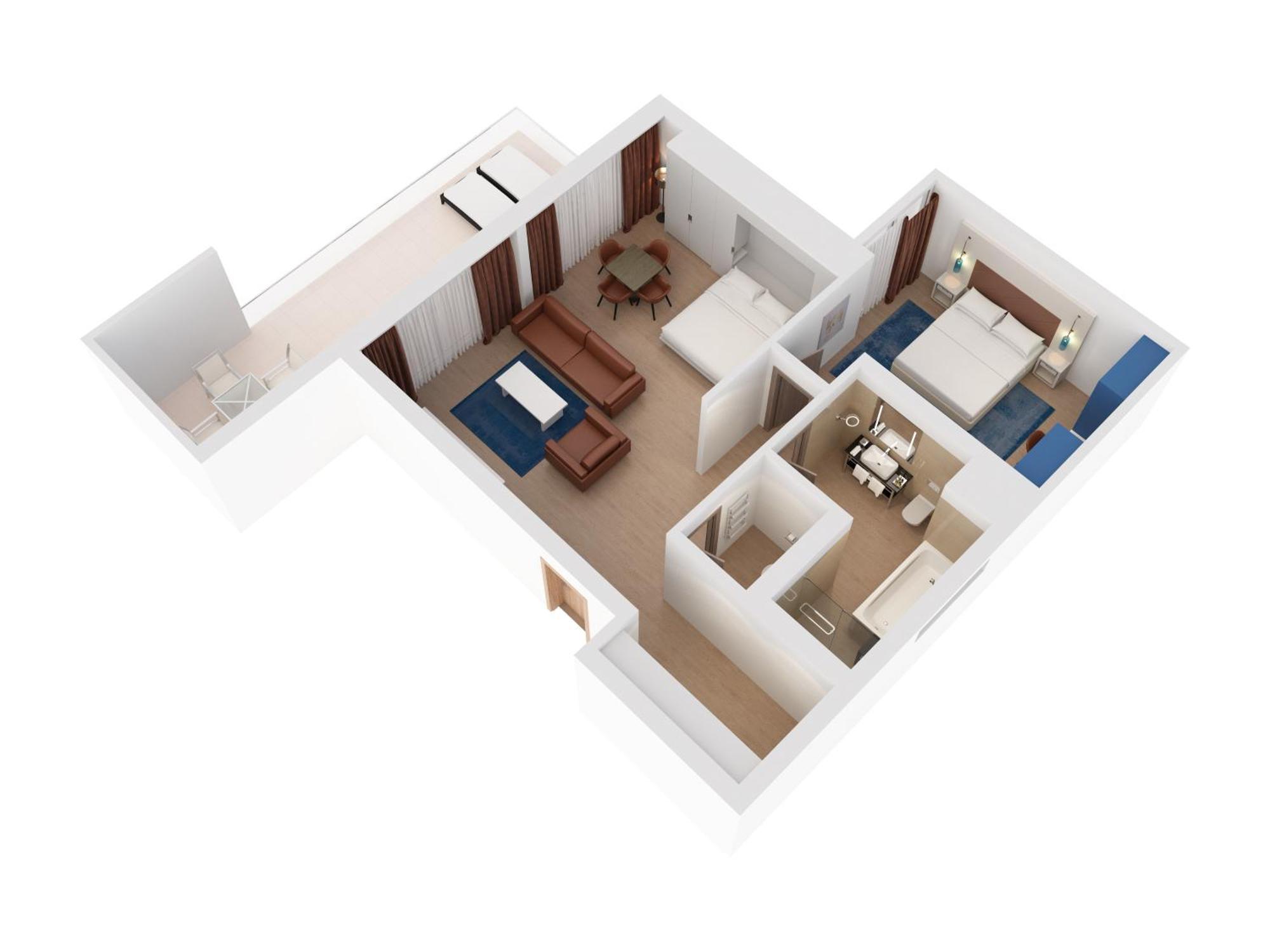 Hilton Rijeka Costabella Beach Resort And Spa Oda fotoğraf 3D floor plan