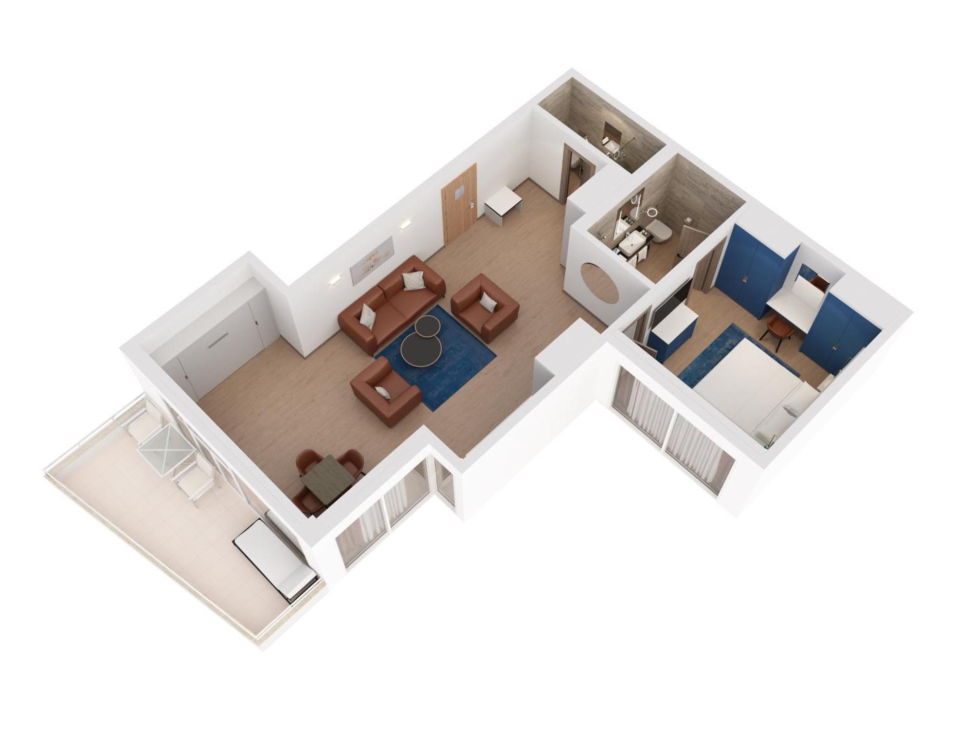 Hilton Rijeka Costabella Beach Resort And Spa Oda fotoğraf 3D floor plan