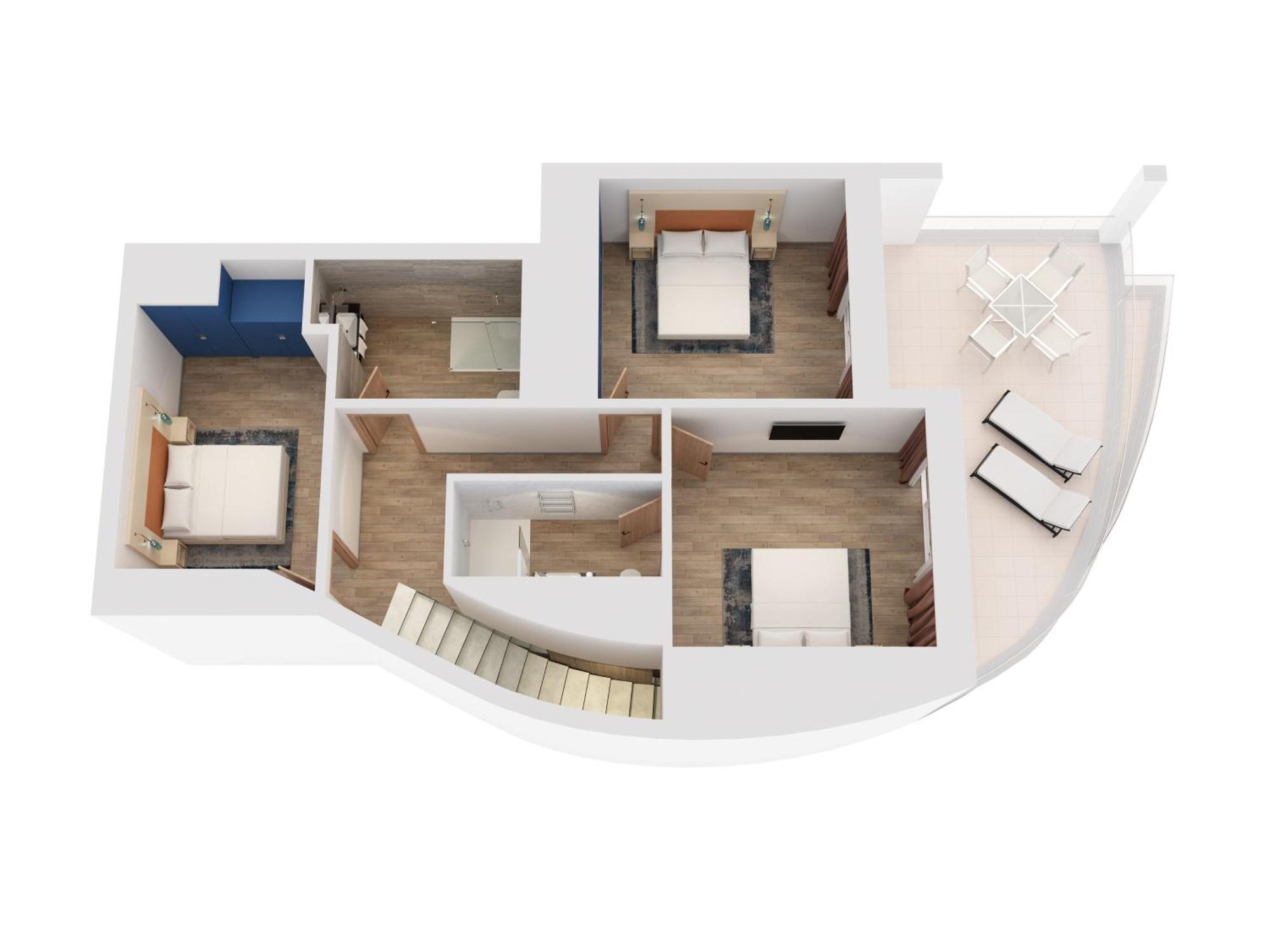 Hilton Rijeka Costabella Beach Resort And Spa Oda fotoğraf 3D floor plan